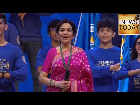 Mrs. Nita Ambani singing School song of The Dhirubhai Ambani International School , #news