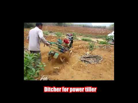 Ditcher for power tiller