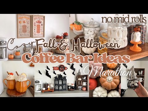 COZY🍂FALL & HALLOWEEN COFFEE BAR IDEAS☕️MARATHON! Decorating ideas for Fall & Halloween #falldecor