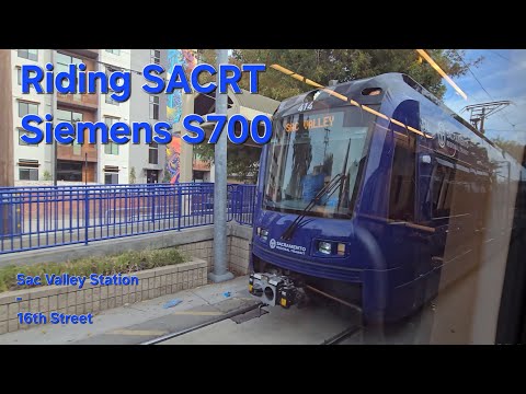 Sacramento Light Rail Siemens S700 Ride - Sacramento Valley Station - 16th Street Station Gold Line