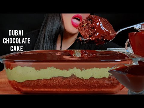 🍫asmr chocolate cake with milk 🍫 🎂 먹방 두바이 초콜릿 케이크|eating chocolate cake |notalking 🐾