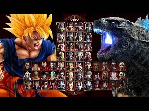 Mortal Kombat 9 - GOKU SAYAJIN & GODZILLA - Expert Tag Ladder - Gameplay @(1080p) - 60ᶠᵖˢ ✔