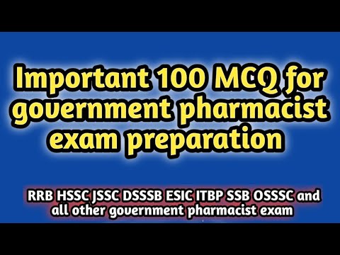 important 100 MCQ for government pharmacist exam preparation#rrb pharmacist exam#telanganapharmacist