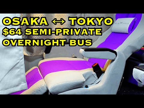 Riding a $64 Semi-Private Overnight Bus | Osaka to Tokyo | Willer Express Comodo Seat | Japan Bus