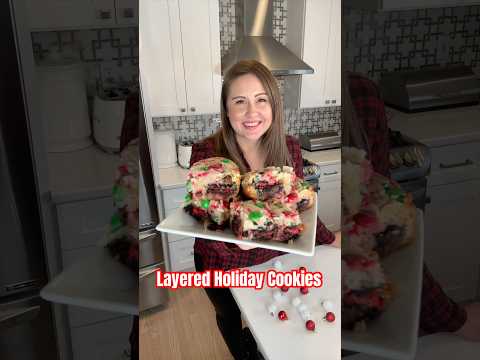 Layered Holiday Cookies - Must Try Recipe #Shorts #HolidayCookies #ChristmasCookies #HolidayBaking