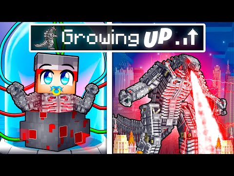 Growing Up as a MECHA GODZILLA in Minecraft!