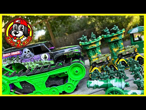 Monster Trucks VS Plastic Army Men EPIC BATTLES COMPILATION