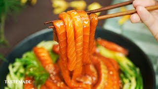 【サーモン好き必見🐟】サーモン麺ユッケ #Shorts