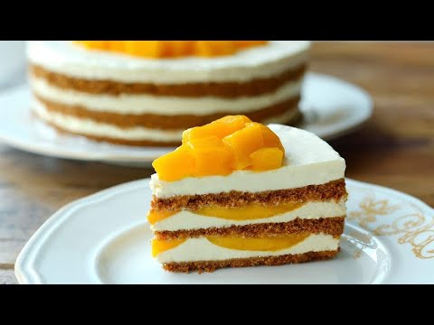 CREAMY MANGO GRAHAM | No HandMixer, No Gelatin, No Bake