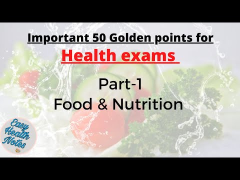 Must know 50 Golden points  ।। Food  & Nutrition।। Health exams