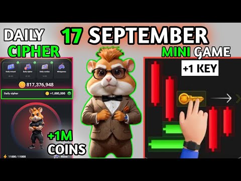 today hamster Kombat mini game | today hamster cipher code September 17 #minigame #ciphercodes