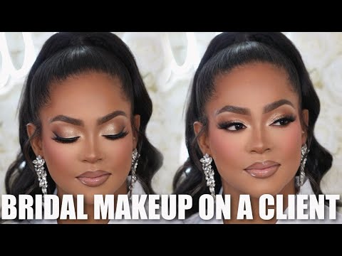 Flawless Bridal Makeup for Brown/Deep Skin Tones (melanin) soft glam