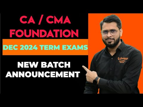 CA Foundation Classes Dec 2024 Term | CA coaching | CMA Coaching | Edukunj Academy| Kunjay Sir