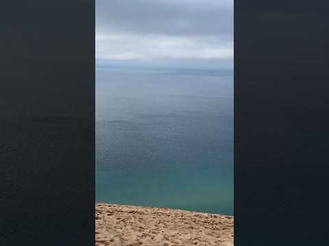 View of Lake Michigan from 450 ft above, at Sleeping Bear Dunes National Lakeshore in Michigan!