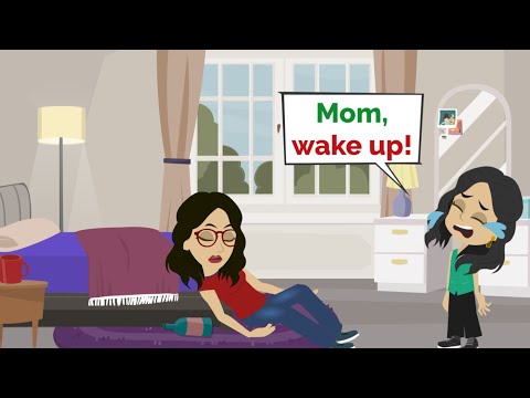 Nora's Mom doesn't wake up! - Easy English conversation practice - Nora English