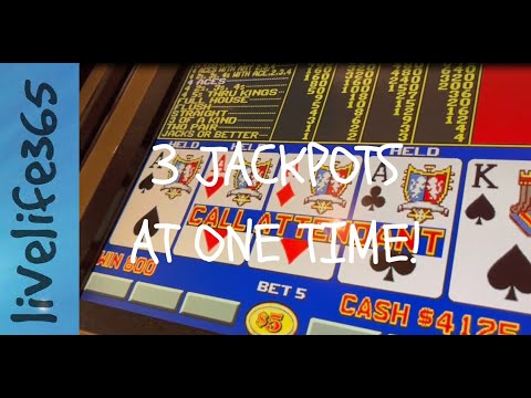 3 Jackpots at One Time! #handpayjackpot #highstakesgaming #videopoker #gambling #livelife365