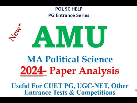 ANALYSIS OF AMU - MA POLITICAL SCIENCE PAPER- 2024