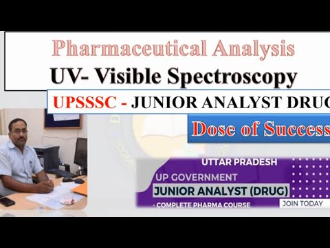 UP Junior Analyst  Drug Preparation | UV Visible spectroscopy mcqs| pharmaceutical Analysis  mcq