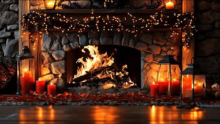 Relaxing Fireplace with Burning Logs and Crackling Sound in Cozy Ambience for Winter Warmth