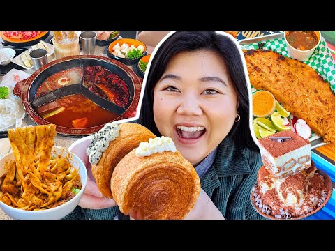 Trying NEW BAY AREA EATS! South Bay Food Tour (spiral croissants, giant birria taco + more 😋)