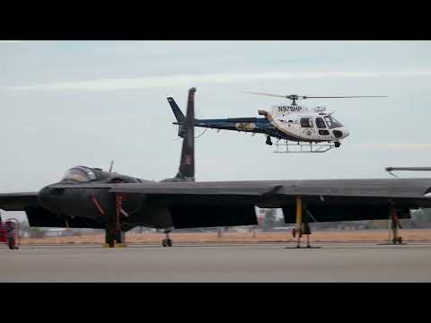 California Highway Patrol Helicopter Flies to Beale Air Force Base