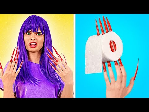 Crazy Long Hair VS Long Nail! BOYS and GIRLS Beauty Problems