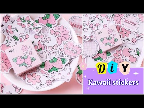 How to make kawaii stickers at home 😱/ DIY kawaii stickers with paper at home / cute stationery