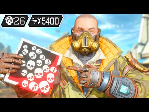 CAUSTIC 26 KILLS & 5400 DAMAGE (Apex Legends Gameplay)