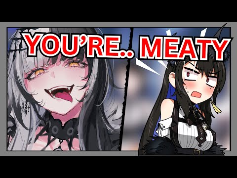 Nerissa receives an awkward compliment from Shiori while talking about food