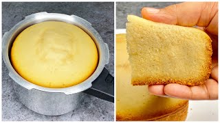 Eggless Sponge Cake in Pressure Cooker | Basic Sponge Cake Recipe | Vanilla Sponge Cake Without Oven