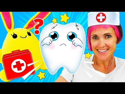 Toy Rabbit Lucky Visits the Dentist | Fun Toys & Pretend to Play for Kids