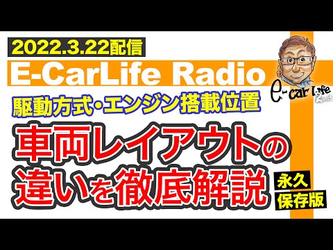 【E-CarLife Radio #28】永久保存版！もう悩まない「駆動方式・エンジン搭載位置の違い」はこう考えよう！ E-CarLife 2nd with 五味やすたか