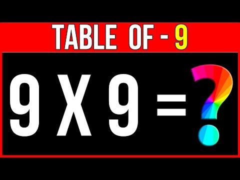 Table of 9 | Multiplication Tables for Kids | Math Tables