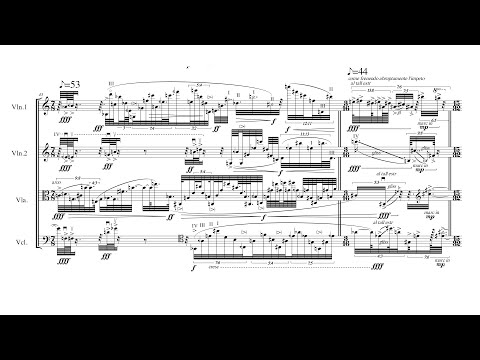 Brian Ferneyhough - String Quartet No. 6 (2010) [Score-Video]