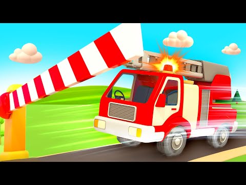 The fire truck needs help. The racing cars are building a tunnel. New Helper cars cartoons for kids.