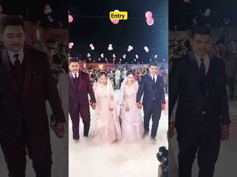 groom and bride in wedding reception entry #viralsong #viralvideo #event #dj