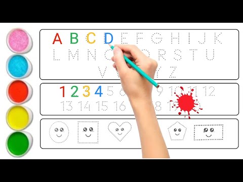 Fun and Educational Dotted Tracing abcd 123 Shapes for Kids | Number Writing & Preschool Learning 01