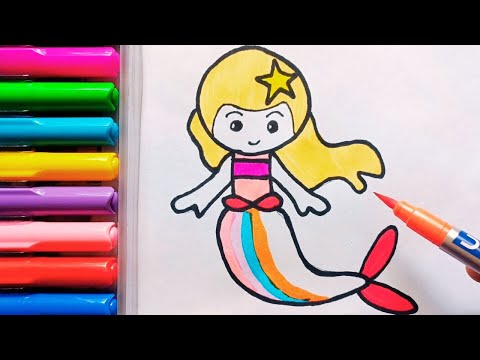 Drawing and Painting  Mermaid Girl for Kids & Toddlers | Simple Drawing, Coloring #drawing