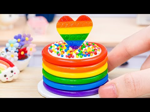 Amazing Rainbow Cake 🌈 Miniature Rainbow Cake Decorating Ideas | Satisfying Tiny Cakes