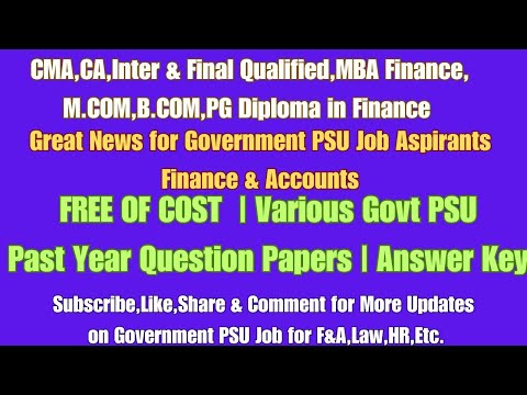 Previous Year Question Papers of Govt /PSU Job Finance & Accounts Exam Papers #viralvideo #trending