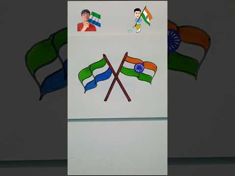 Sierra Leone 🇸🇱 And Indian 🇮🇳 Flag Drawing | #shorts #shortfeed