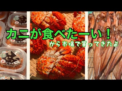 【カニが食べたーい!!】市場でカニやいくらを買って食べたよ！とても美味しかった*\(^o^)/*