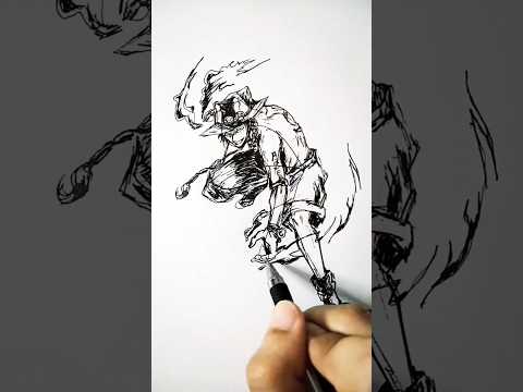 Speed drawing StickMan Ace 😳 #shorts #anime #drawing