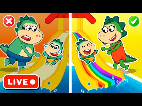 LIVE 🔥 Fire Spike Full Episodes 💦 Pool Safety Fun! 🏖️ Splash Around with the Dragon Kids 🐉