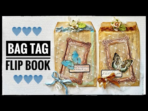 Junk Journal Ephemera - Bag Tag Flip Book #cathysgardenyoutubechannel