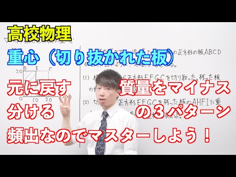 【高校物理】剛体⑥⑦ 〜重心（切り抜かれた板）〜