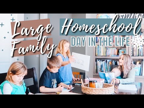 HOMESCHOOLING DAY IN THE LIFE IN WINTER ❄️// A REAL Day of a Big Family Homeschooling Multiple Kids