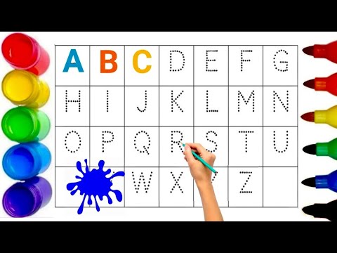 Alphabet, ABCD, A to Z, ABC Song, Kids rhymes, collection for writing along dotted lines for toddler