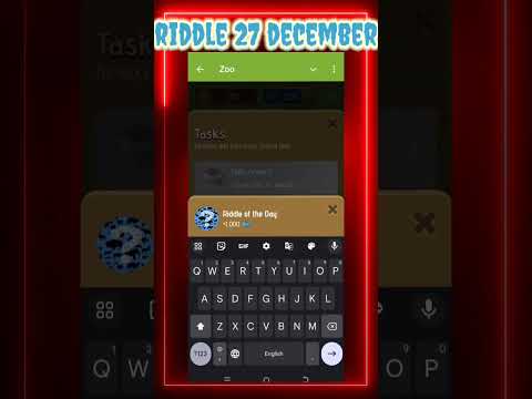 Riddle Of The Day Zoo 26-27 December | Zoo Riddle Of The Day Code | Riddle Of The Day Zoo