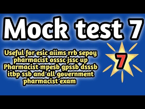 mock test 7 forgovernmentpharmacistexam preparation#rrbpharmacistexam#ossscpharmacistandmphwexam2024